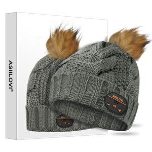 Bluetooth Beanie Hat with 20-Hour Playtime, Wool Lining, Washable Speakers
